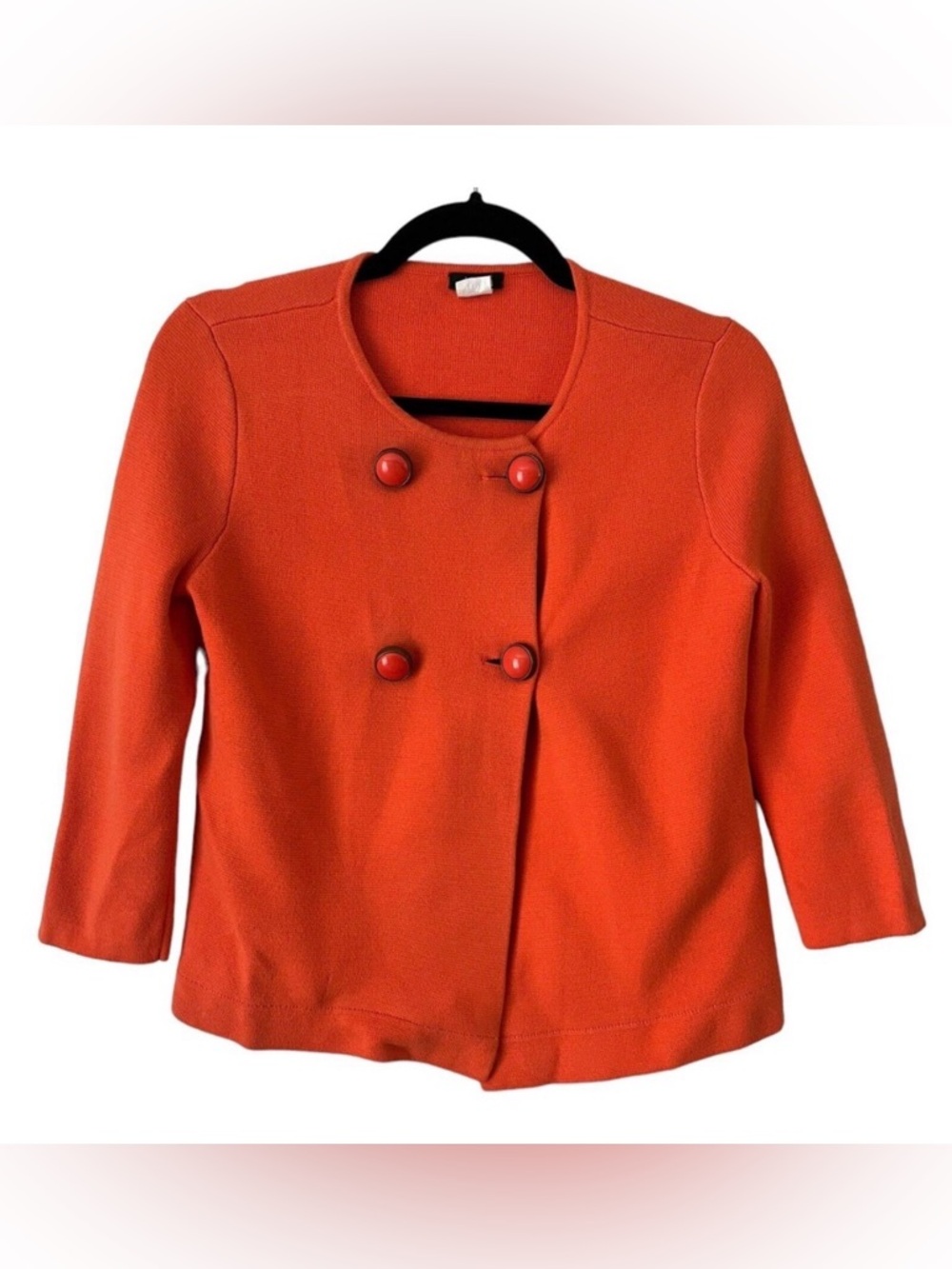 J. Crew Orange Double Breasted Button Front Cotton Knit Sweater Women’s Size XS